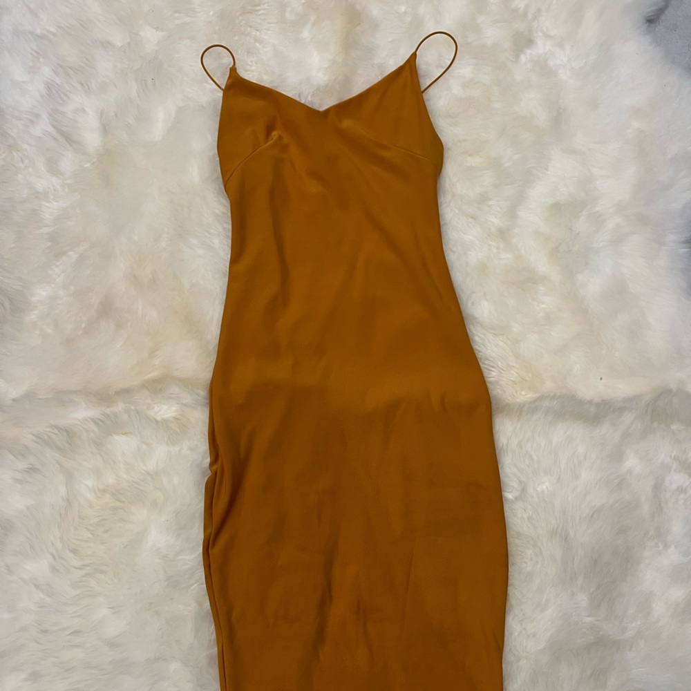 Yellow spaghetti strap dress